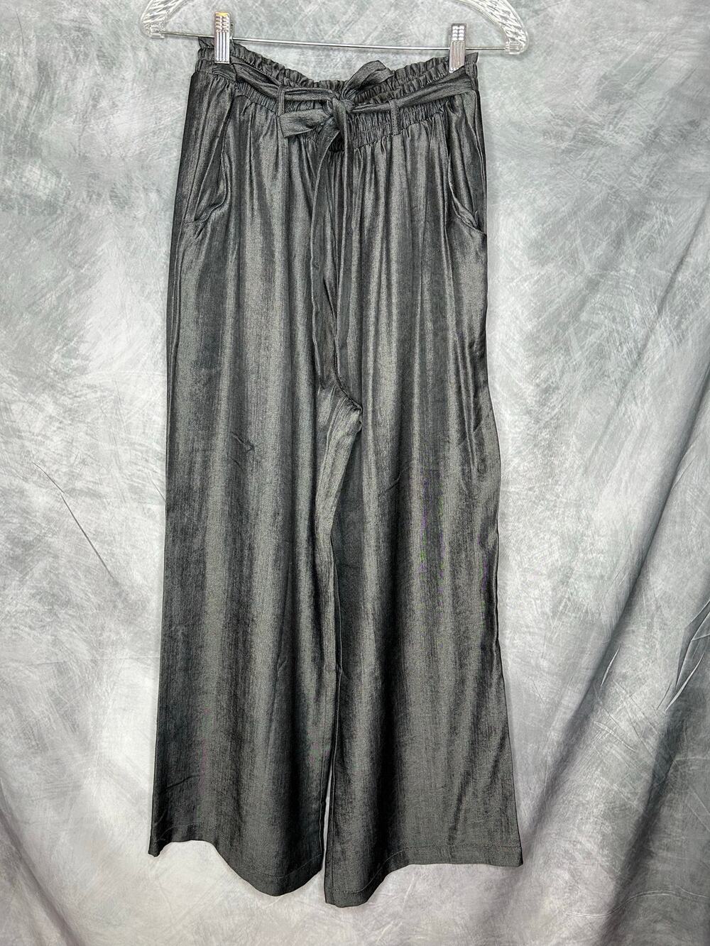 New Pants Wide Legged Palazzo Lularoe Women XS Runs Large Gray Shimmer Glam